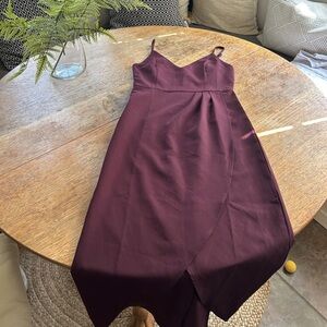 Wine Wrap MIDI Dress - S